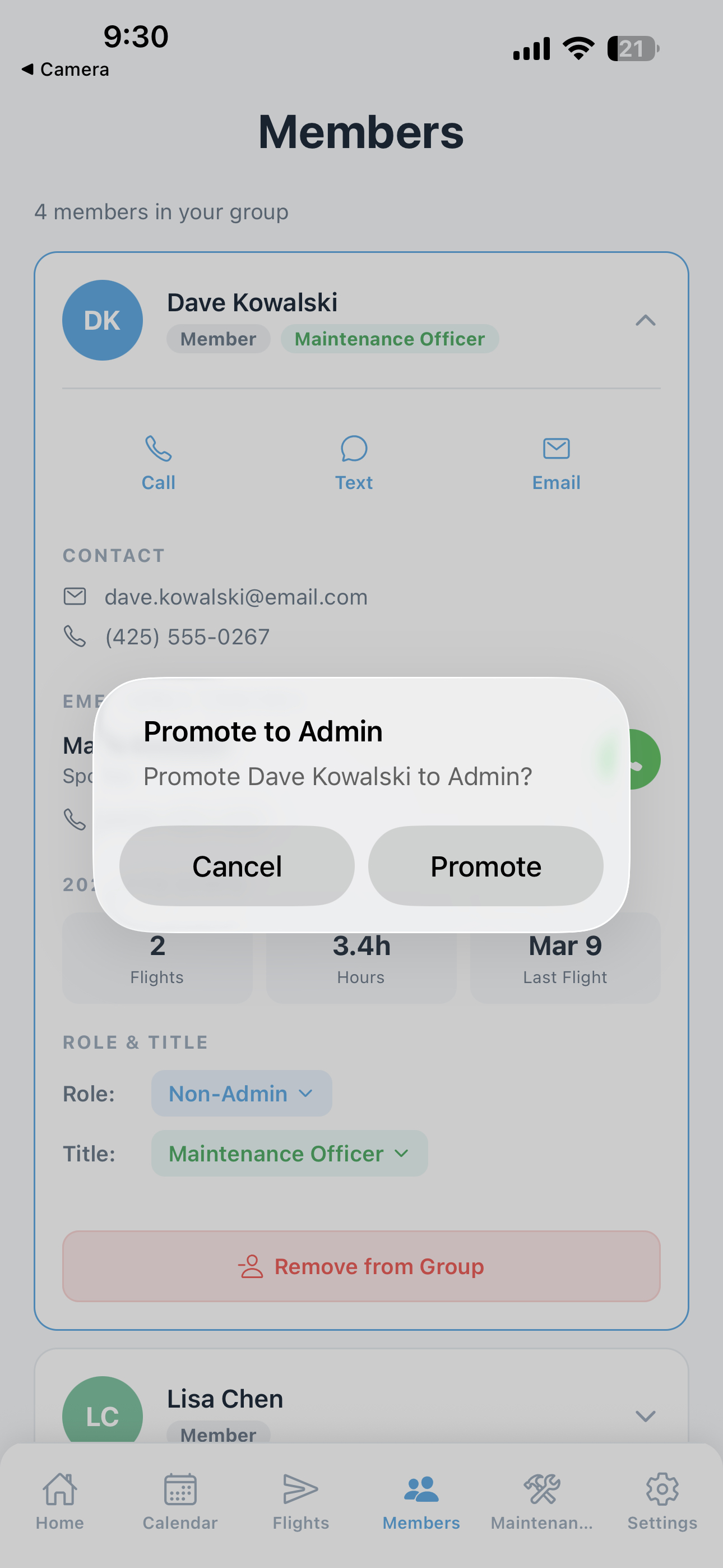Promote member to admin